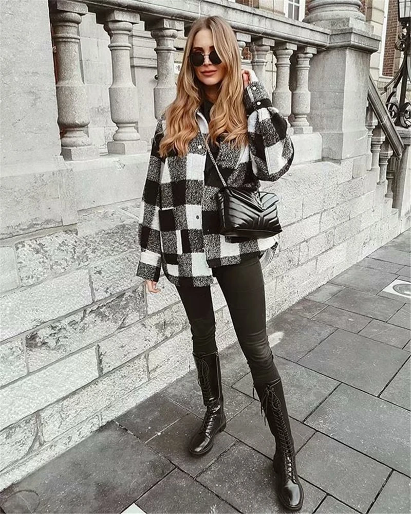 Винтажные стильные карманы негабаритных искусственная кожа Однотонная куртка