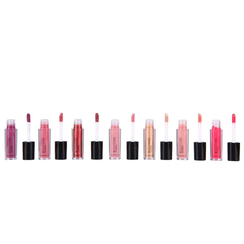 Новый 7 шт./компл. в бежевом и красном цветах бархатный матовый блеск для губ