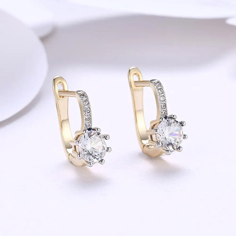 

Luxury AAA Zircon Stud Earrings For Women Silver Color Jewelry Ladies Earrings Wholesale Rose Gold Noble Earrings Free Ship
