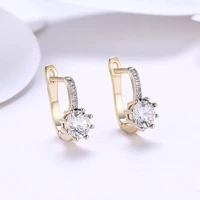 luxury aaa zircon stud earrings for women silver color jewelry ladies earrings wholesale rose gold noble earrings free ship