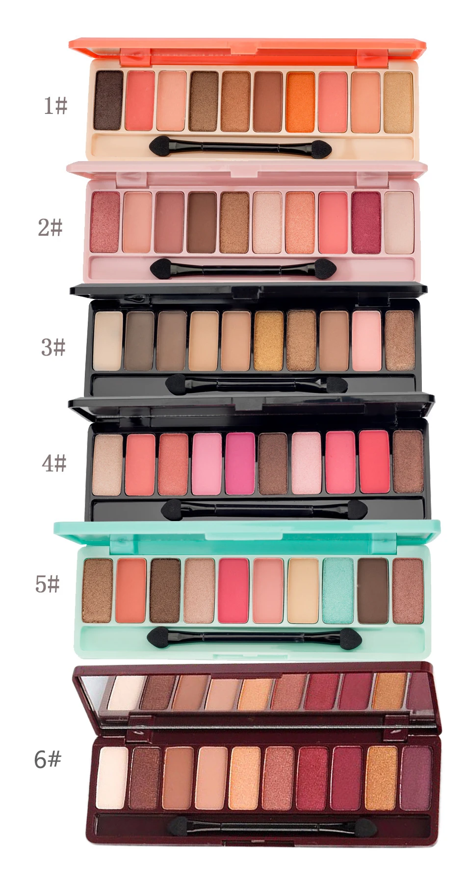 6 цветов женские светящиеся тени для век палитра девушек студенток матовые