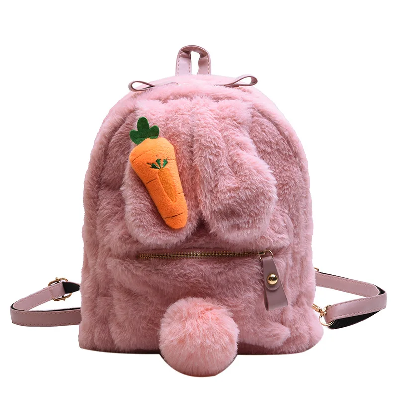 Зимний плюшевый милый мультяшный кролик маленький рюкзак для женщин новинка 2019