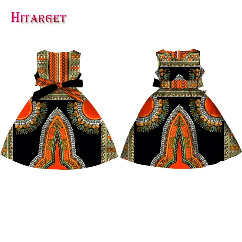Модные африканские платья для девочек; Vestidos Kanga; одежда с принтом Дашики в африканском стиле; платье трапециевидной формы без рукавов; Java; WYT57 - Цвет: 2