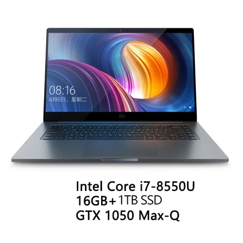 Ноутбук Xiaomi Mi 15,6 ''Pro GTX 1050 MAX-Q ноутбуки i5-8250U 4 ГБ GDDR5 256 ГБ DDR4 - Цвет: I7 1TB SSD