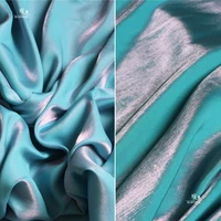 mercerized cotton silk satin fabric bluish green diy decor kungfu suit pajamas shirts cheongsam evening dress designer fabric