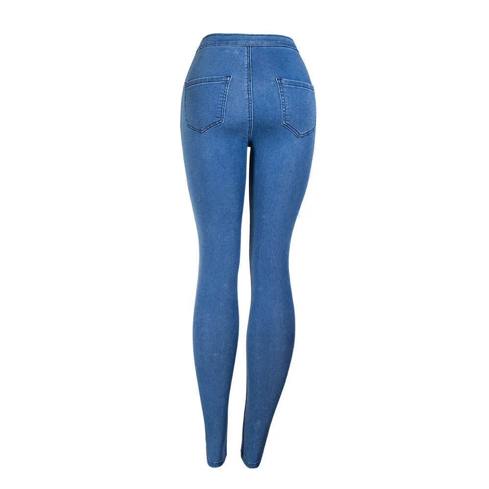 

2020, Spring And Autumn New Denim Trousers Women'S Close-Fitting Beaded Tassel Stretch Skinny Pants