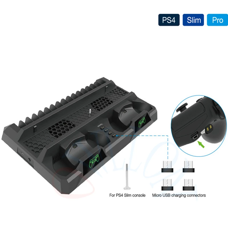 Вертикальная светодиодная подставка с охлаждающим вентилятором + док станция