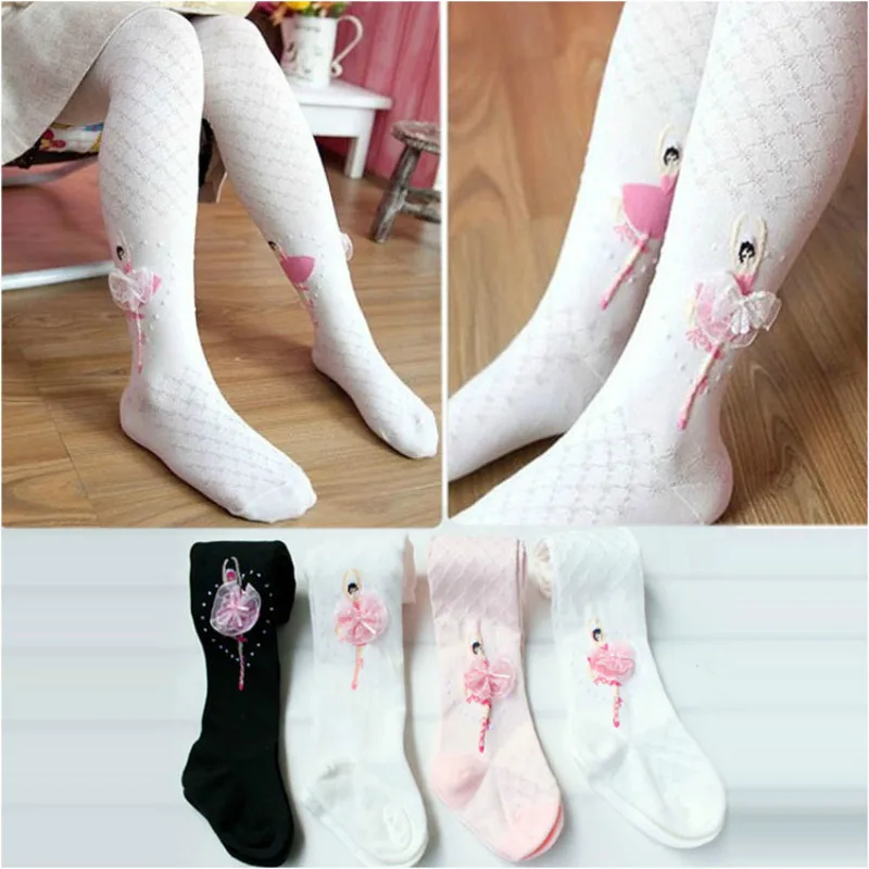 Girls Baby Mesh Embroidery Pantyhose Spring Autumn Colour Princess over-the-Knee Girls Panty-hose for Kids Silk Stockings