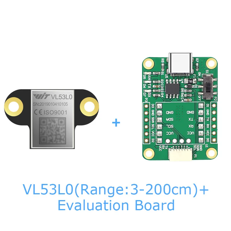 Módulo de Distância a Laser Sensor de Distância a Laser Saída de Dados Witmovimento Uart 4-400cm Ttl – Iic 100hz 3.3-5v Vl53l0 3-200cm Vl53l1