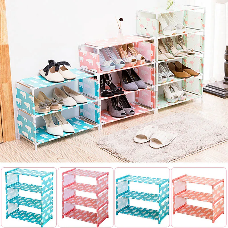 DIY стеллаж для хранения обуви полка 3/4 слоев Ткань Оксфорд железная труба