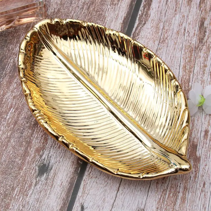 Блюдо в виде листа кольцо держатель для посуды ювелирных изделий свадебный