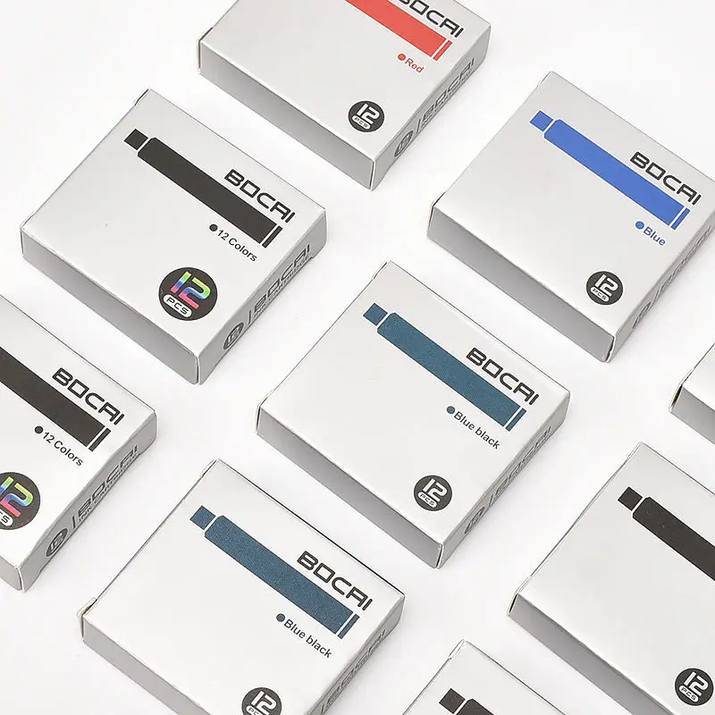 12 шт./компл. красочные Sac авторучка чернила синий черный красный заправки 3 4 мм