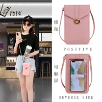 women touch screen cell phone purse transparent bag new hasp cross wallets smartphone leather shoulder handbags for iphone 6 7