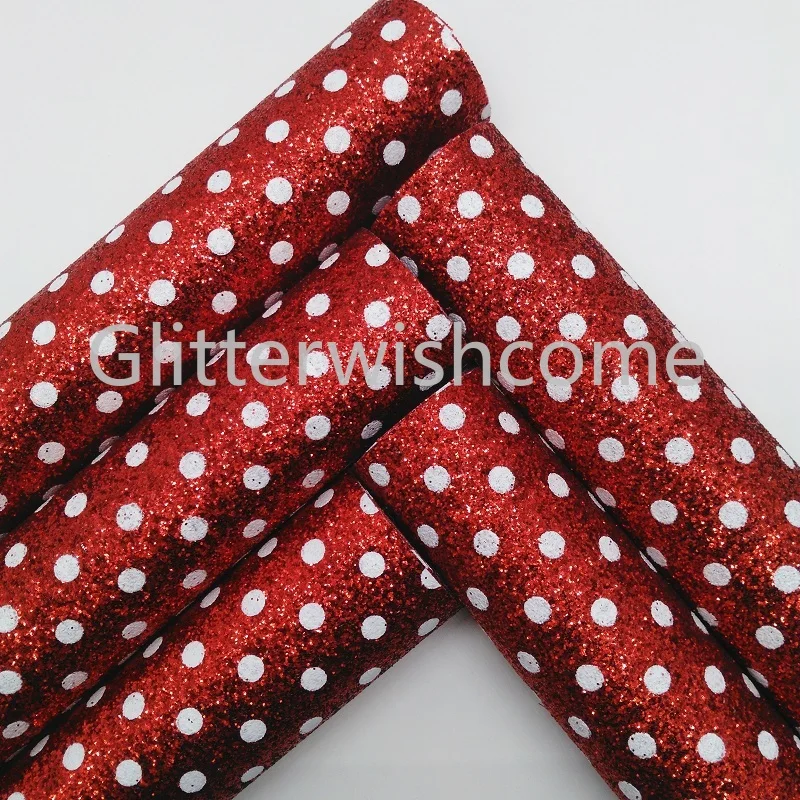 Glitterwishcome 21X29 см A4 размер винил для бантов Печатный горошек блестящая кожа Fabirc искусственная кожа листы для бантов, GM359B