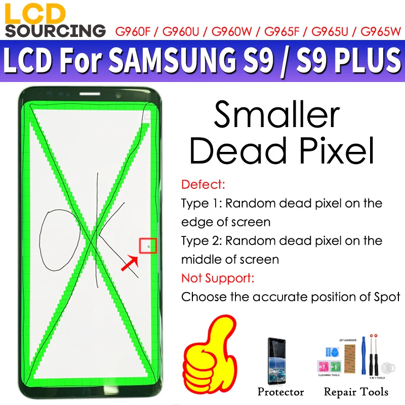 ЖК-дисплей AMOLED для Samsung Galaxy S9 G960F G960 сенсорный экран в сборе + PLUS G965 G965F сменный