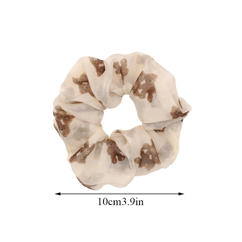 

New Fashion Cute Bear Hair Tie For Women Girls High Elastic Rope Geometric Pearl Bear Bohemian Amber Band Hair Accessories