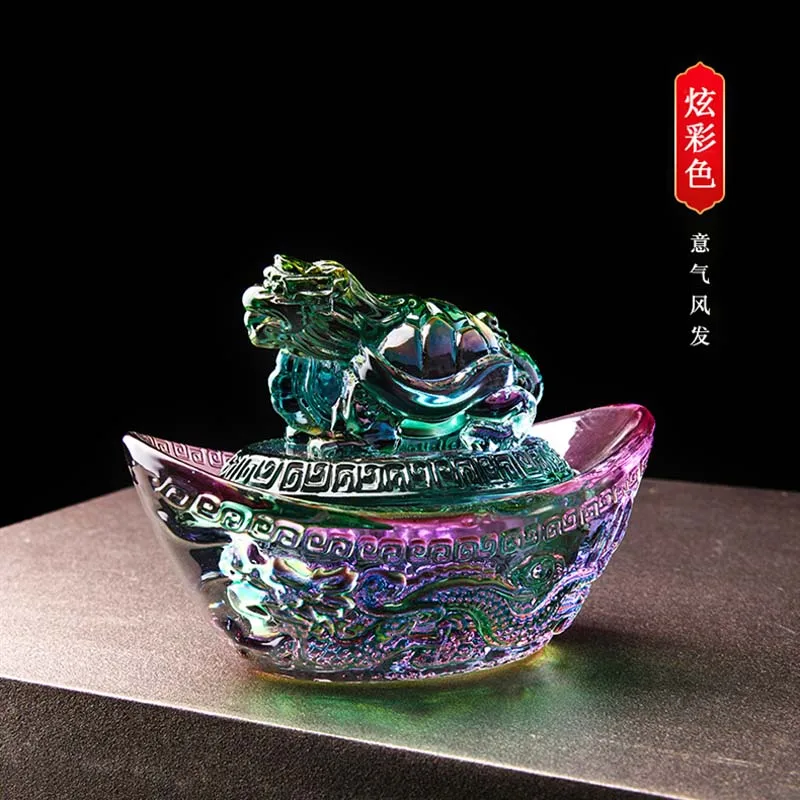 

HOME Store mascot Geomantic master Bring in wealth treasure Money Drawing good luck Fortune Dragon turtle color crystal