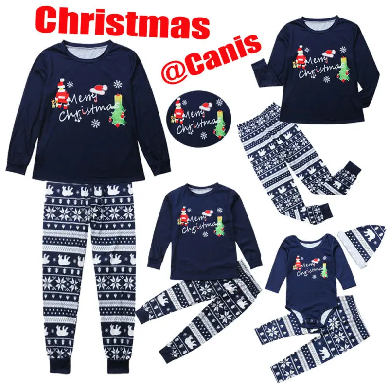 

Fashion Christmas Family Matching Pajamas PJs Set Dad Mum Kids Baby Xmas Sleepwear