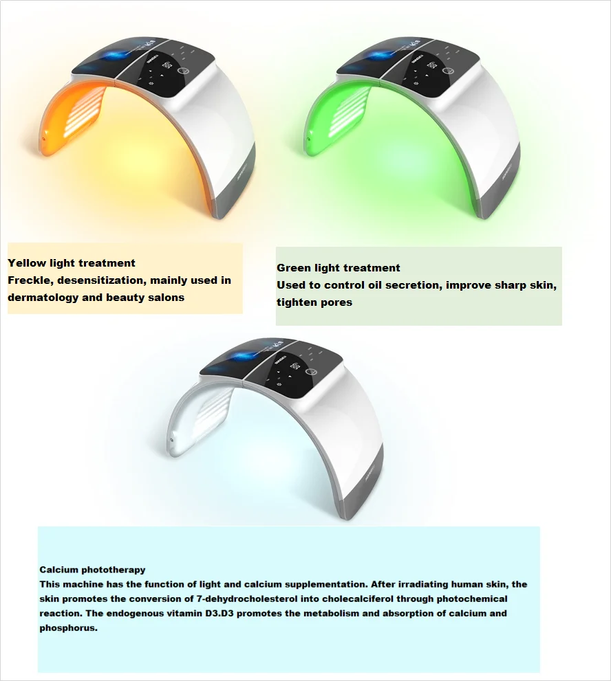 Новый профессиональный Фотон PDT Led светильник маска для лица машина 7 цветов