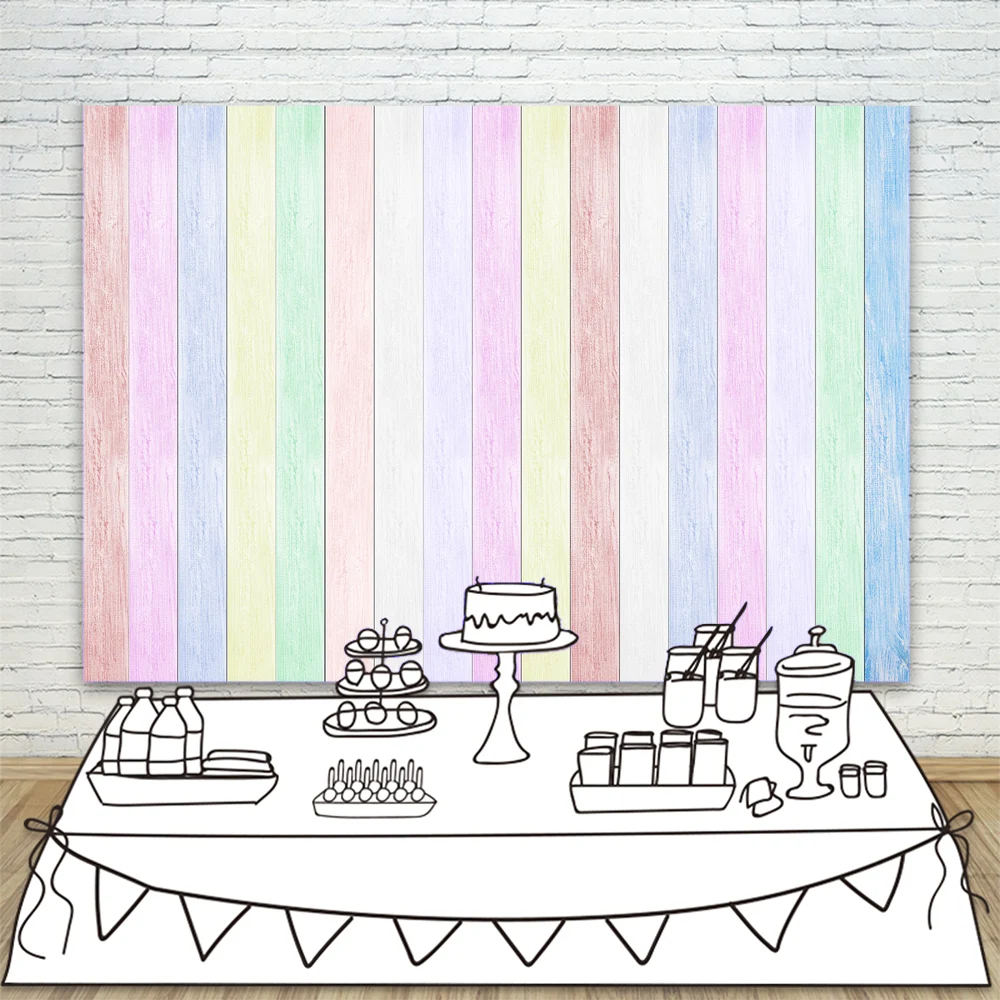 

Colorful Wood Wall Photography Backdrop Backdrop Birthday Party Backgrounds Photo Studio Photocall Photo Prop