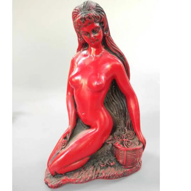 

Chinese imitate red coral naked female statue
