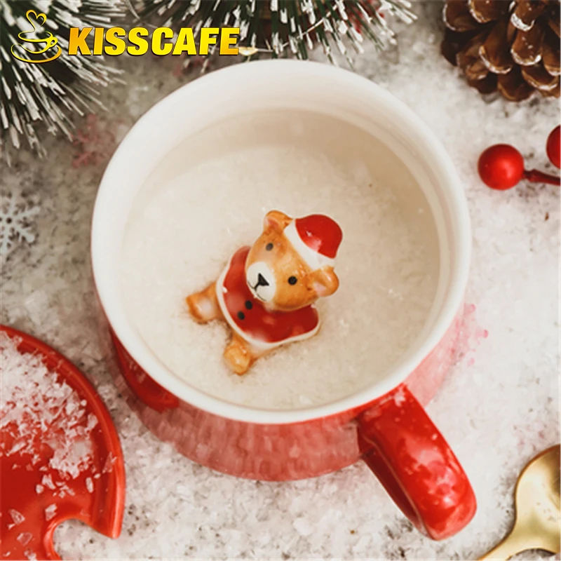 

2020 Santa Claus Christmas Tree Creative Cup With Lid Coffee Milk Cup Snowflake Coffee Cup Christmas Decoration Cofee Tools Gift