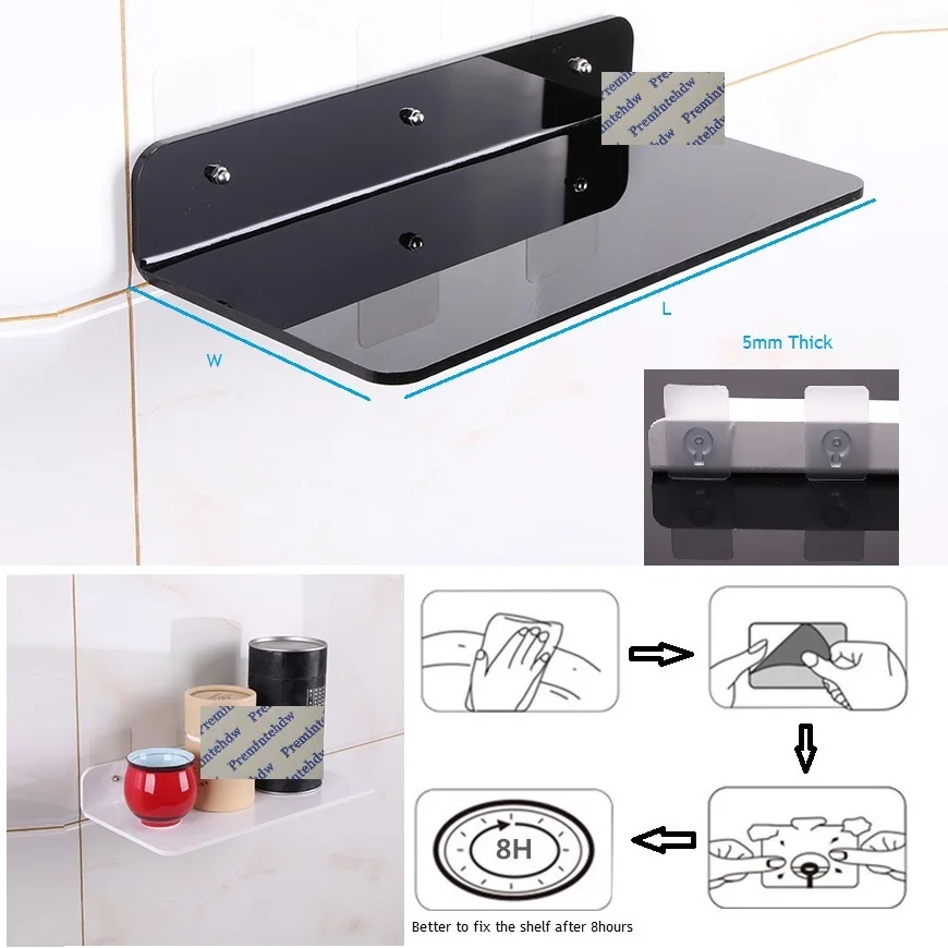 Настенный кронштейн для телевизора белого и черного цвета акриловые плавающие