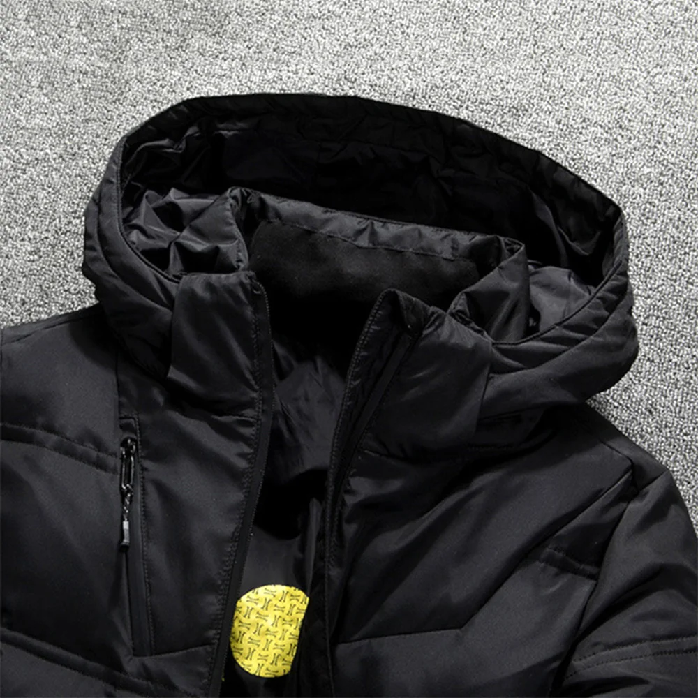 Men Outwear Coat Winter Autumn Thicken Padded Down Jacket Hooded Slim-Fit Short Down Jacket Warm Thicken Hooded Thick Warm Coat