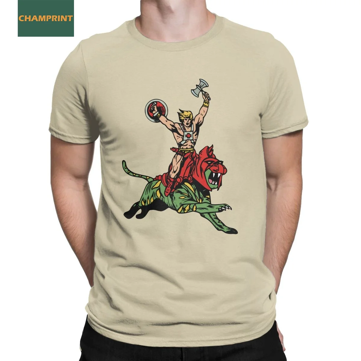 

Футболка мужская с коротким рукавом, круглым вырезом и принтом «Мастера Вселенной»