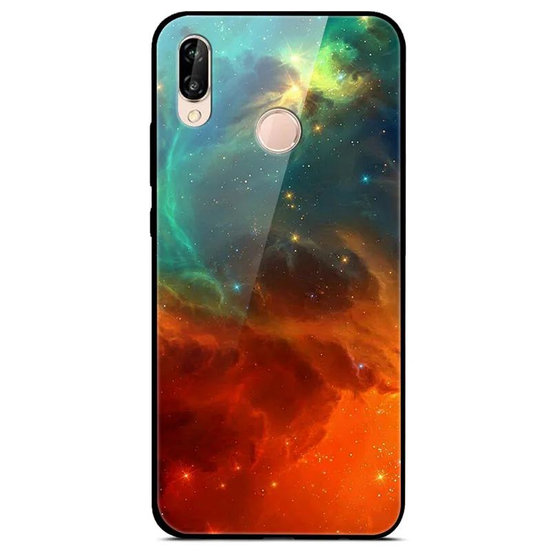 Закаленное стекло Чехол для Huawei P20 Lite Чехол Жесткий ПК Красочный чехол для Huawei P20 Pro Бампер Чехол для телефона P 20 P 20 Pro Lite Coque