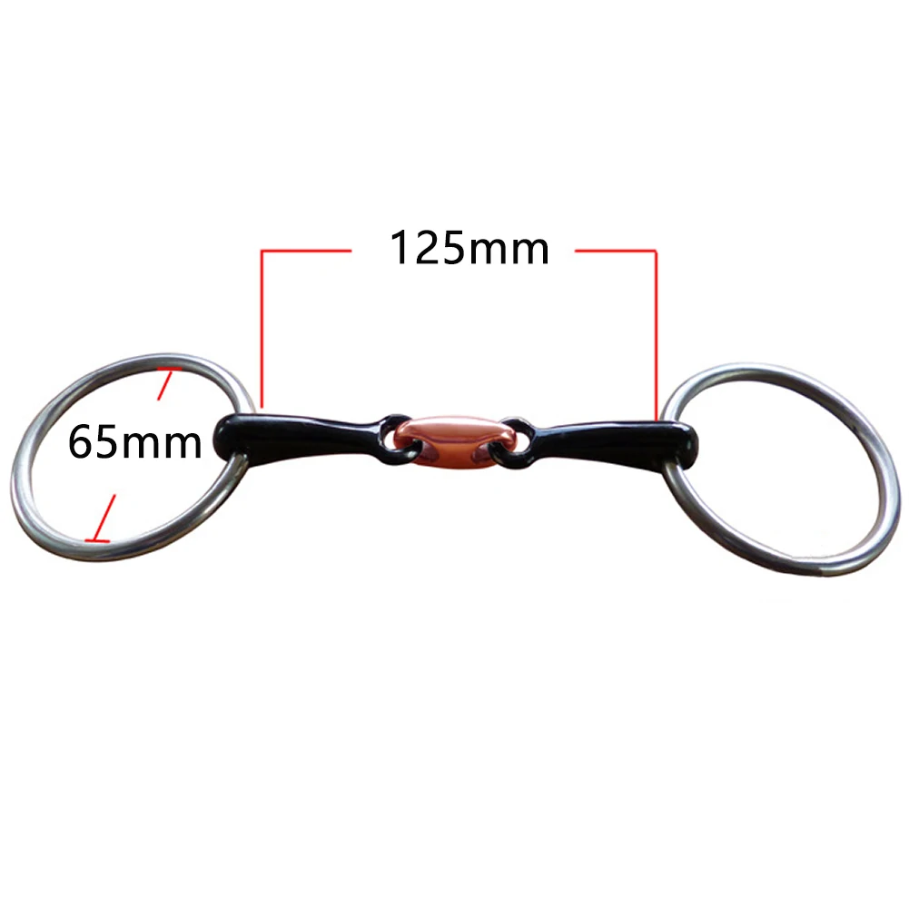 

Stainless Steel Mini Polished Mouth Roller Horse Curved Training Loose Ring Snaffle Bit Equipment Accessories Portable