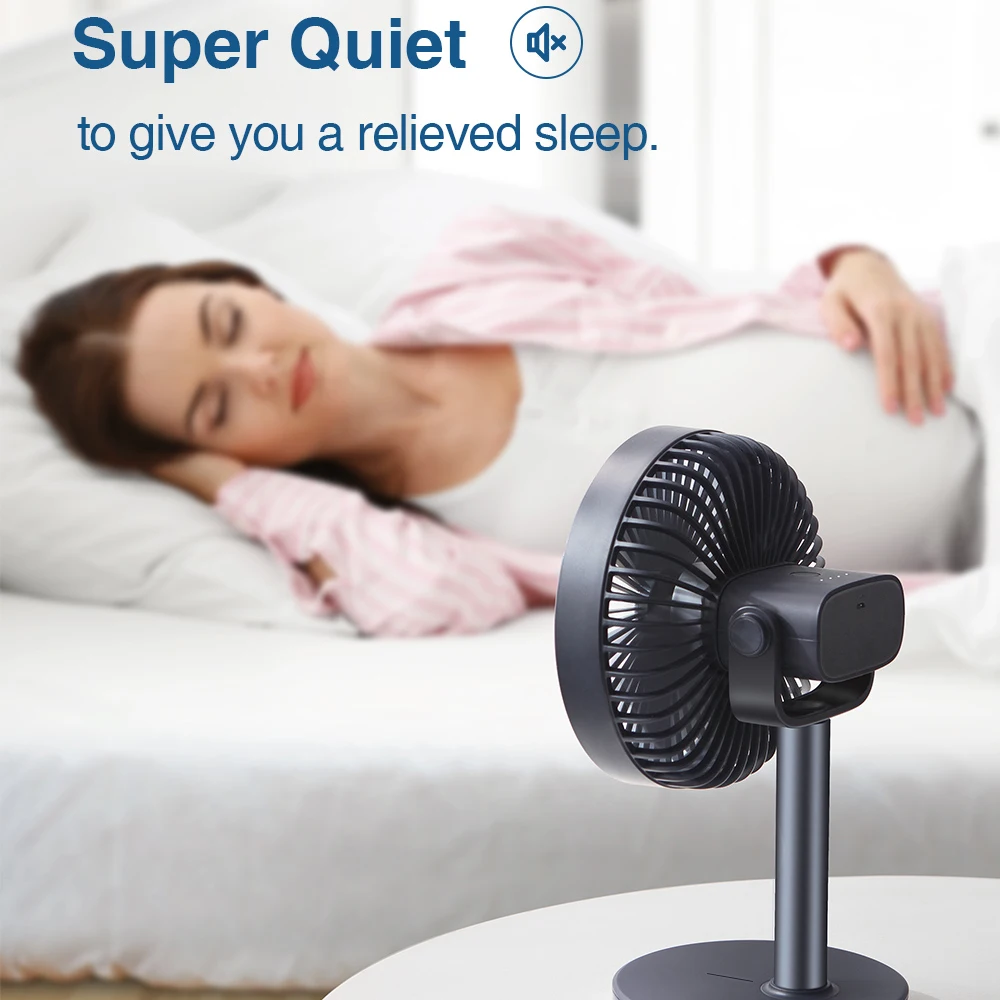Портативный вентилятор JISULIFE для дома офиса стола настольный с зажимом батарея 4000
