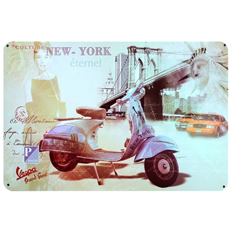 VESPA LEN'1 DES VENTES винтажные металлические оловянные знаки Ретро Оловянная пластина знак украшение стены для бара Размер: 20*30 см - Цвет: Темно-серый