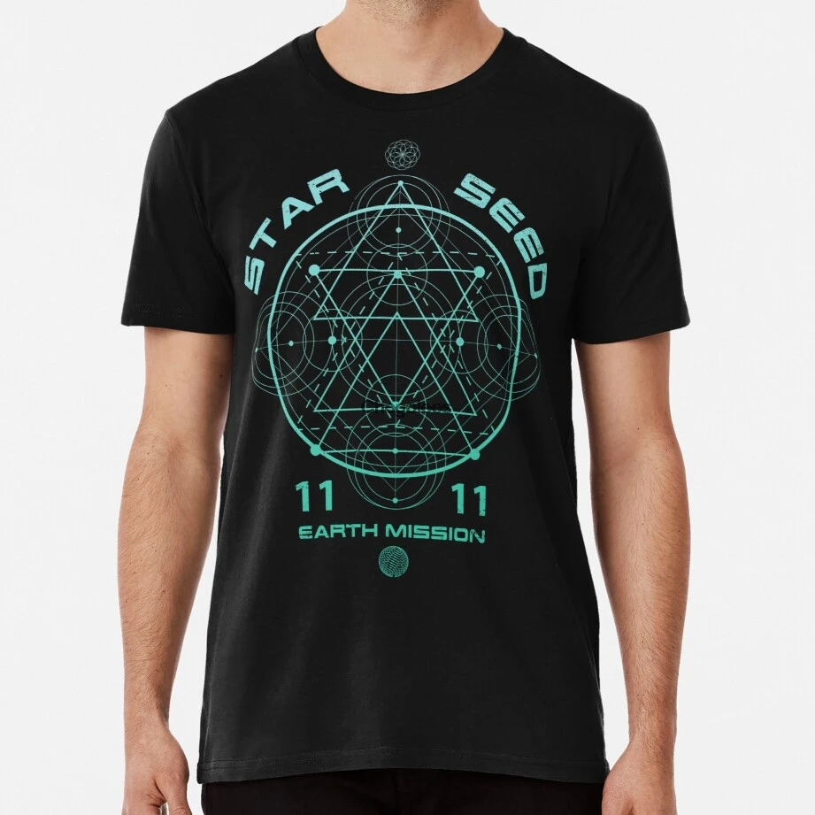 

Men Shirt Starseed Sacred Geometry Earth Mission 11 11 Women tshirts