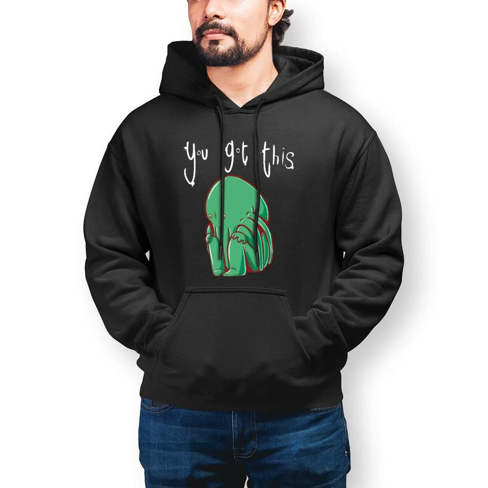 

Cthulhu Hoodie Cotton Winter Hoodies Casual Long Loose Pullover Hoodie XL Men