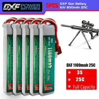 new arrived dxf 5pcs airsoft gun battery 11 1v 1100mah 25c 3s lipo battery for mini airsoft guns akku bateria rc model