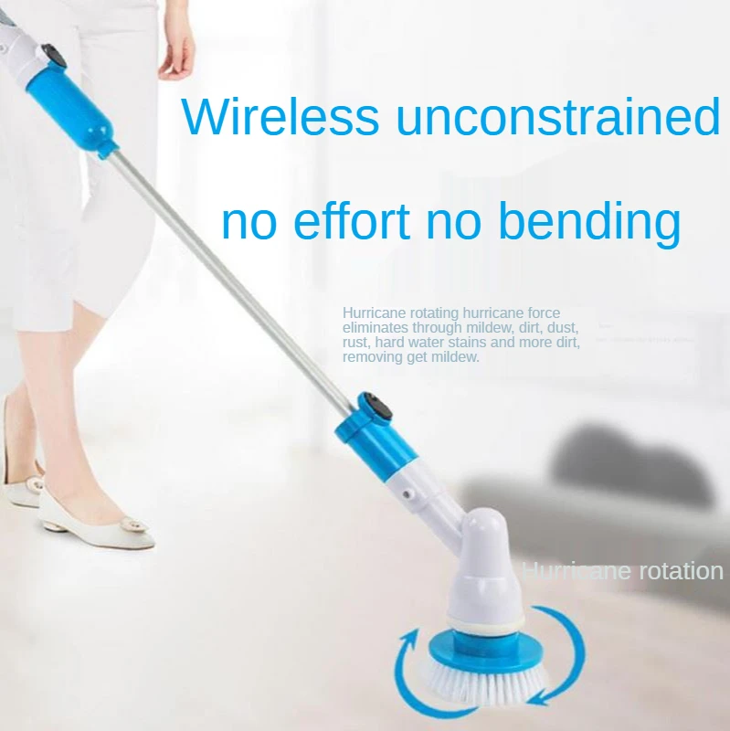 

Long-Handled Household Electric Cleaning Brush Rotating Wireless Charging Bathroom Toilet Floor Tile Gap Hard Bristle Brush