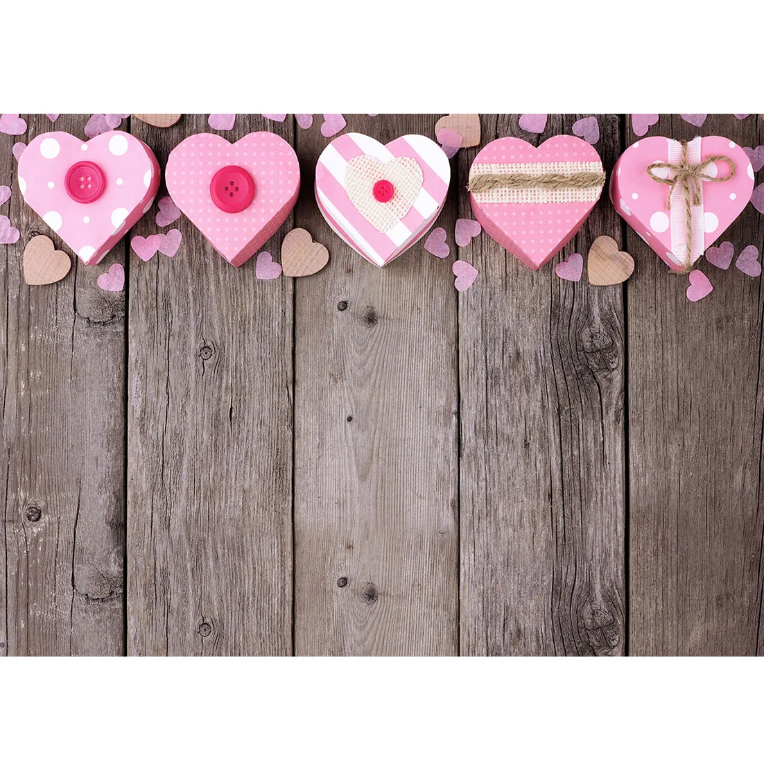 Фон для фотосъемки с розовым сердцем и деревянной доской индивидуальный фон
