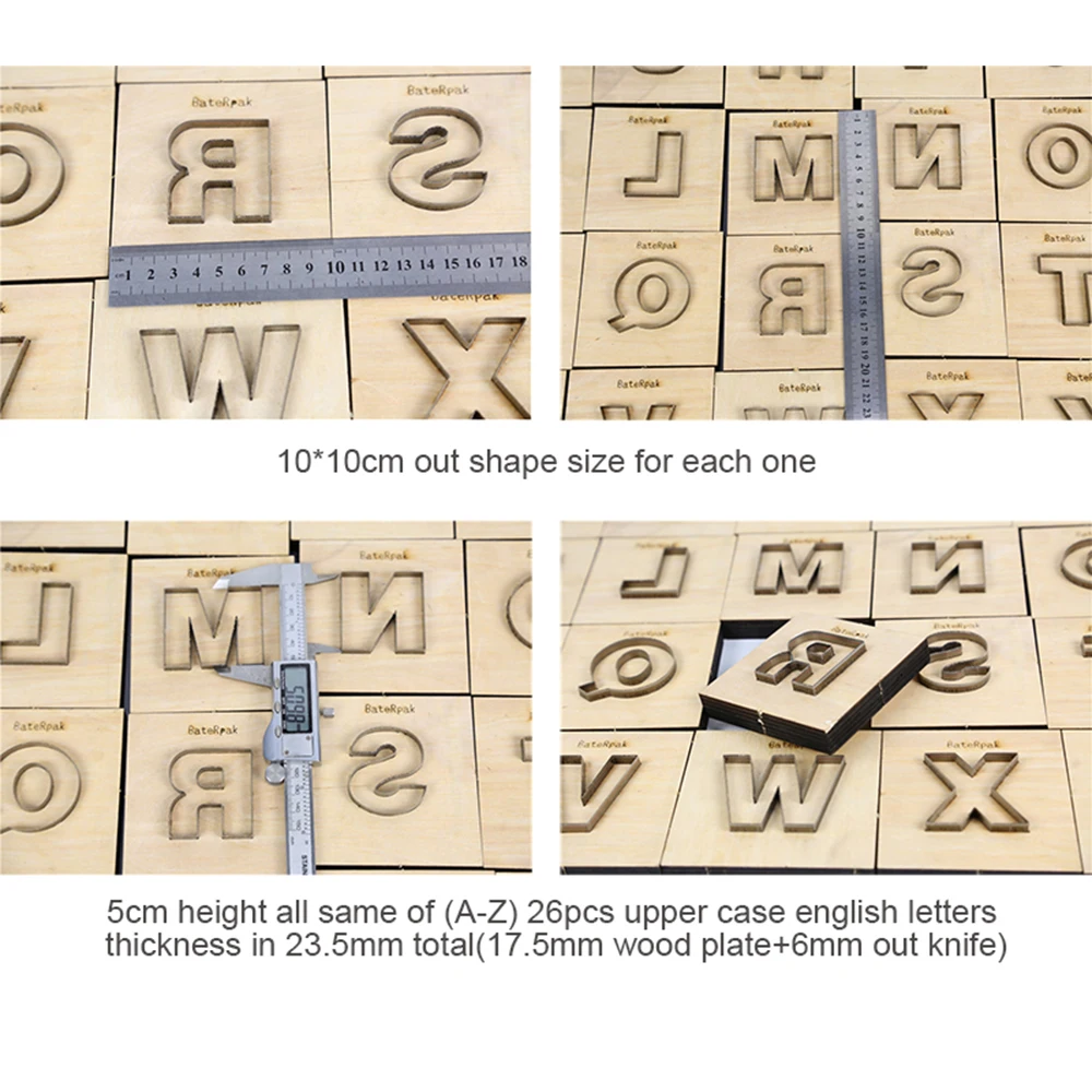 Английский алфавит 26 шт. верхний чехол лазерный штамп наборы RCIDOS DIY кожаный нож
