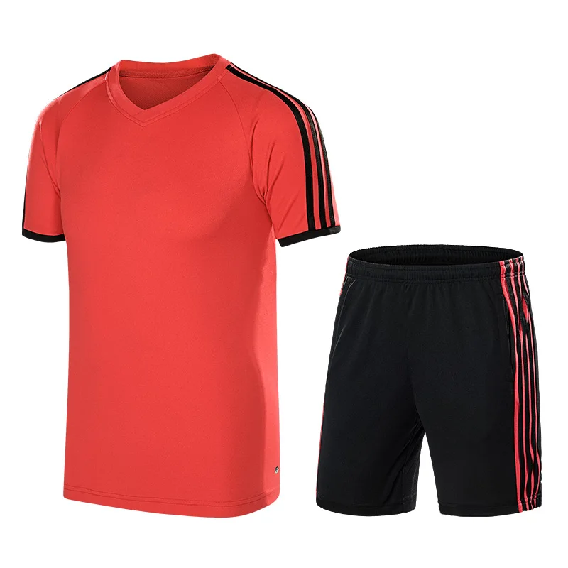 

2021 Men Casual Set Fashion 2 Pieces Suit Patchwork Short Sleeve T-shirt Shorts Sets Male Sportswear Tracksuit Summer Sportsuit