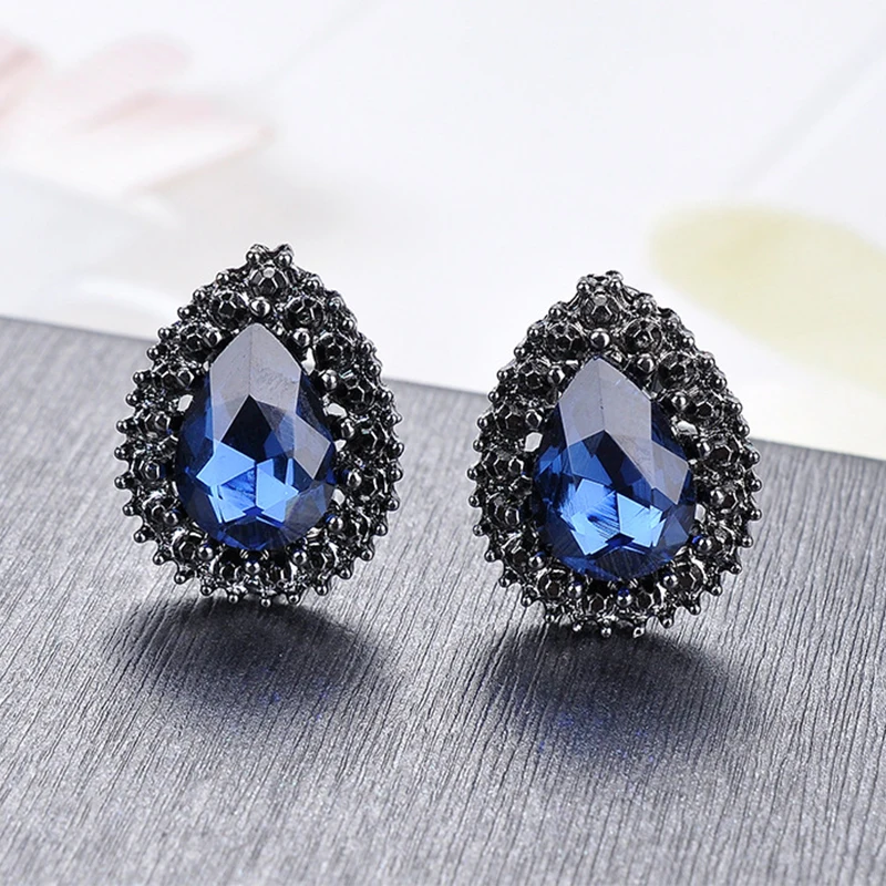 Женские серьги-клипсы CARTER LISA роскошные с сапфировым кристаллом модные ювелирные