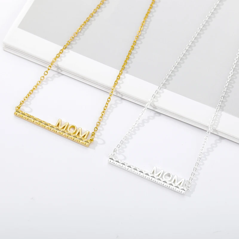 

MOM Necklace Letters Stainless Steel Gold color Lockbone Chain Pendant Necklaces Female Necklace Jewelry Mother's Day Gift