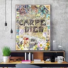 Художественный винтажный постер Diem в стиле хиппи, картина маслом на холсте, Настенная картина, картины для украшения спальни