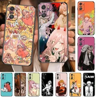 anime chainsaw man cartoon phone case for xiaomi redmi note 10 9 9s 8 7 6 5 a pro s t black cover silicone back pre style