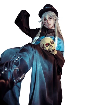 Мужской парик для косплея из аниме Блэк Батлер тренчкот рубашка брюки с цепочкой