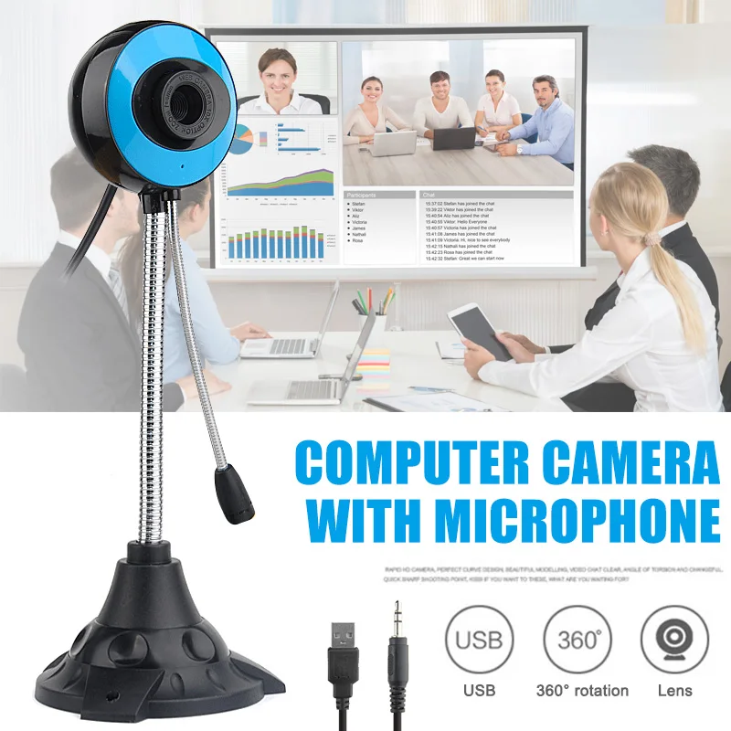 

Webcam 480P Full HD Webcam USB Desktop Laptop Webcam Live Streaming Webcam with Noise-cancelling Microphone GK99