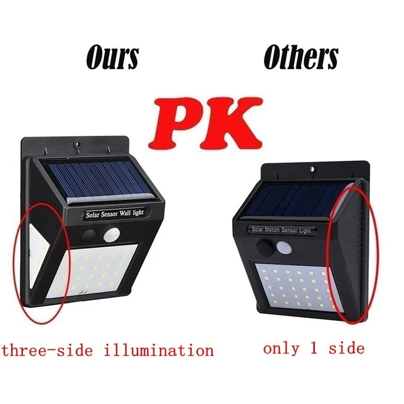 Водонепроницаемый светодиодный уличный светильник SMD2835 на солнечной батарее