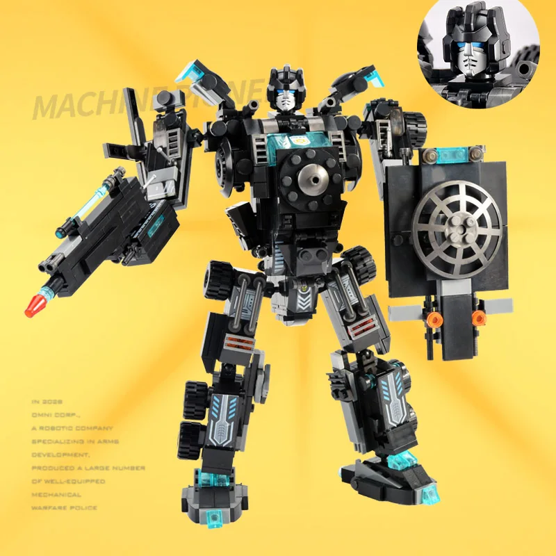 

820Pcs 8Dolls City Police Station SWAT Team Military Building Blocks Car Fighting Robot Toy for Kids Birthday Gift