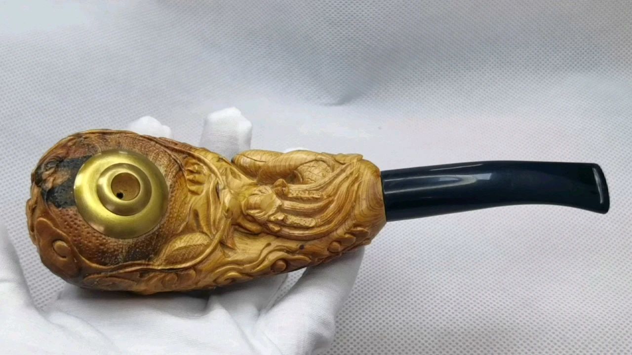 

customized hand made engraved Wooden Tobacco Smoking pipe