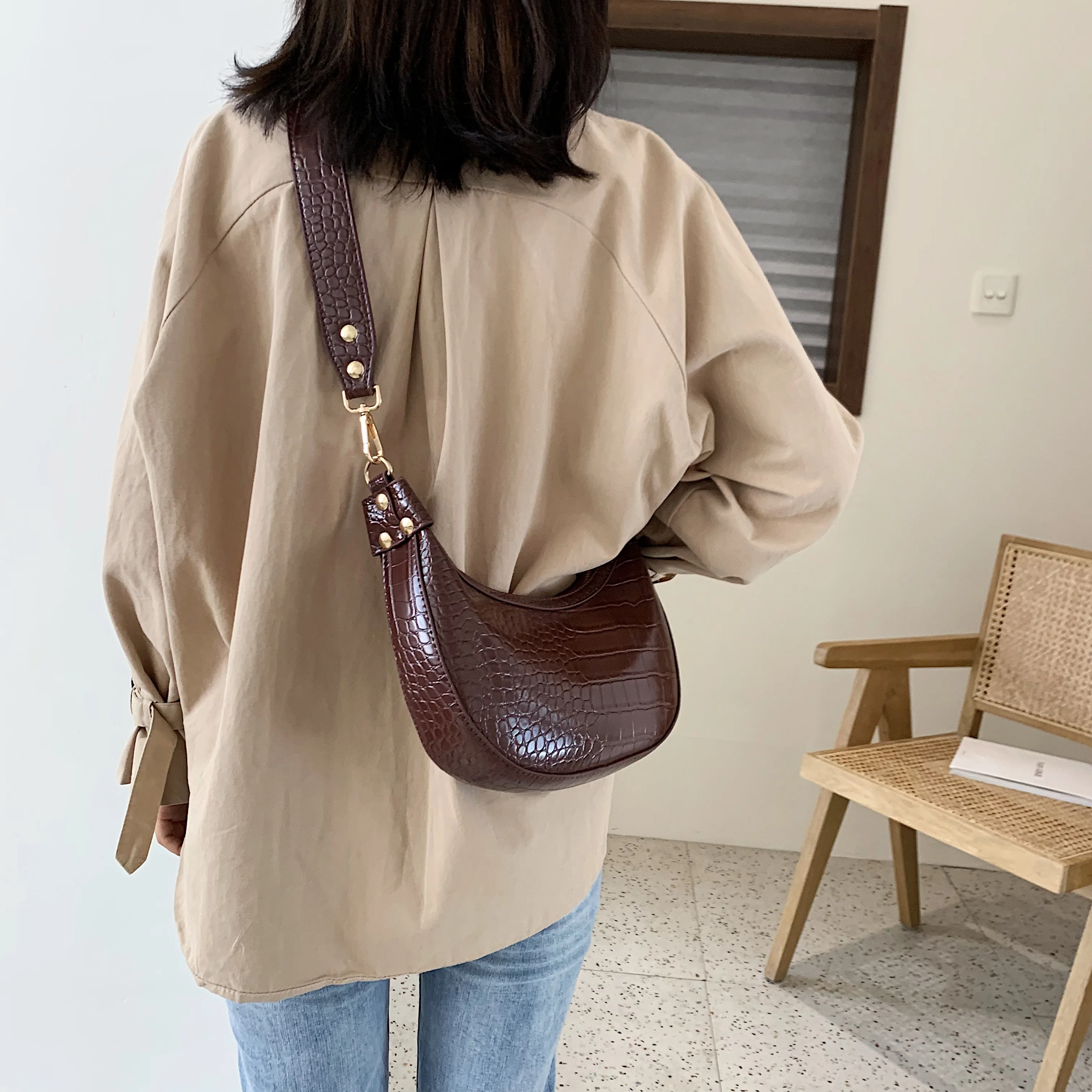 

Stone Pattern Retro PU Leather Crossbody Bags For Women 2021 Small Shoulder Simple Bag Lady Phone Handbags and Purses